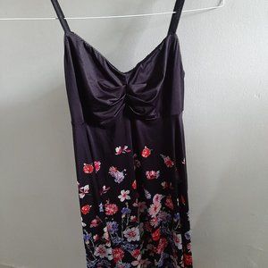 La Vie En Rose Lingerie Black w/ roses XS Negligee